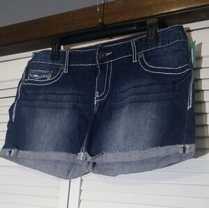 Maurices Kaylee Roll Tab Denim Shorts 11/12 NWT